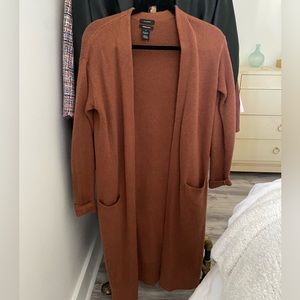 Long, Cozy Cardigan in Rust